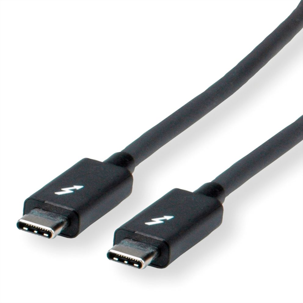 ROLINE Thunderbolt™ 3 kabel, 20G, 5A, M/M, zwart, 2 m