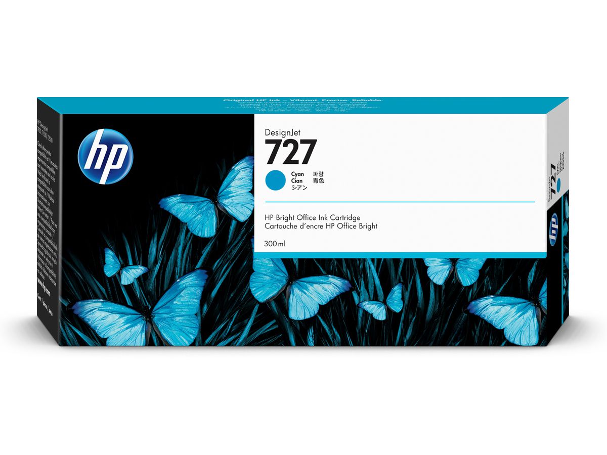 HP 727 cyaan DesignJet inktcartridge, 300 ml