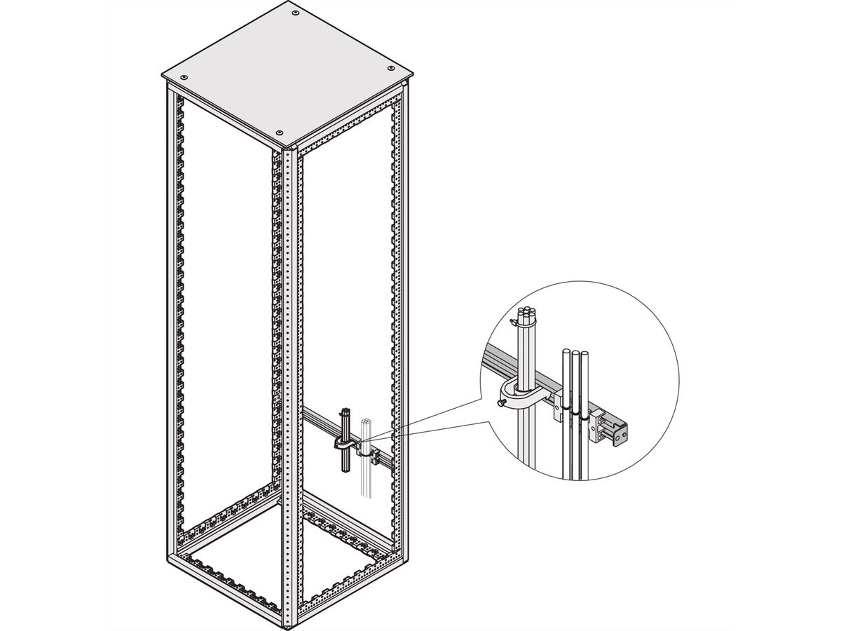 SCHROFF Varistar C-rail voor kastbreedte 600 mm