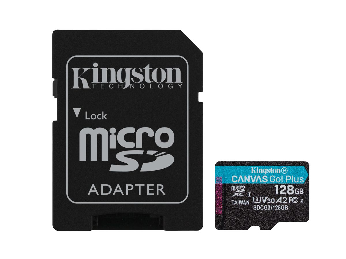 Kingston Technology 128GB microSDXC Canvas Go Plus 170R A2 U3 V30 Card + ADP