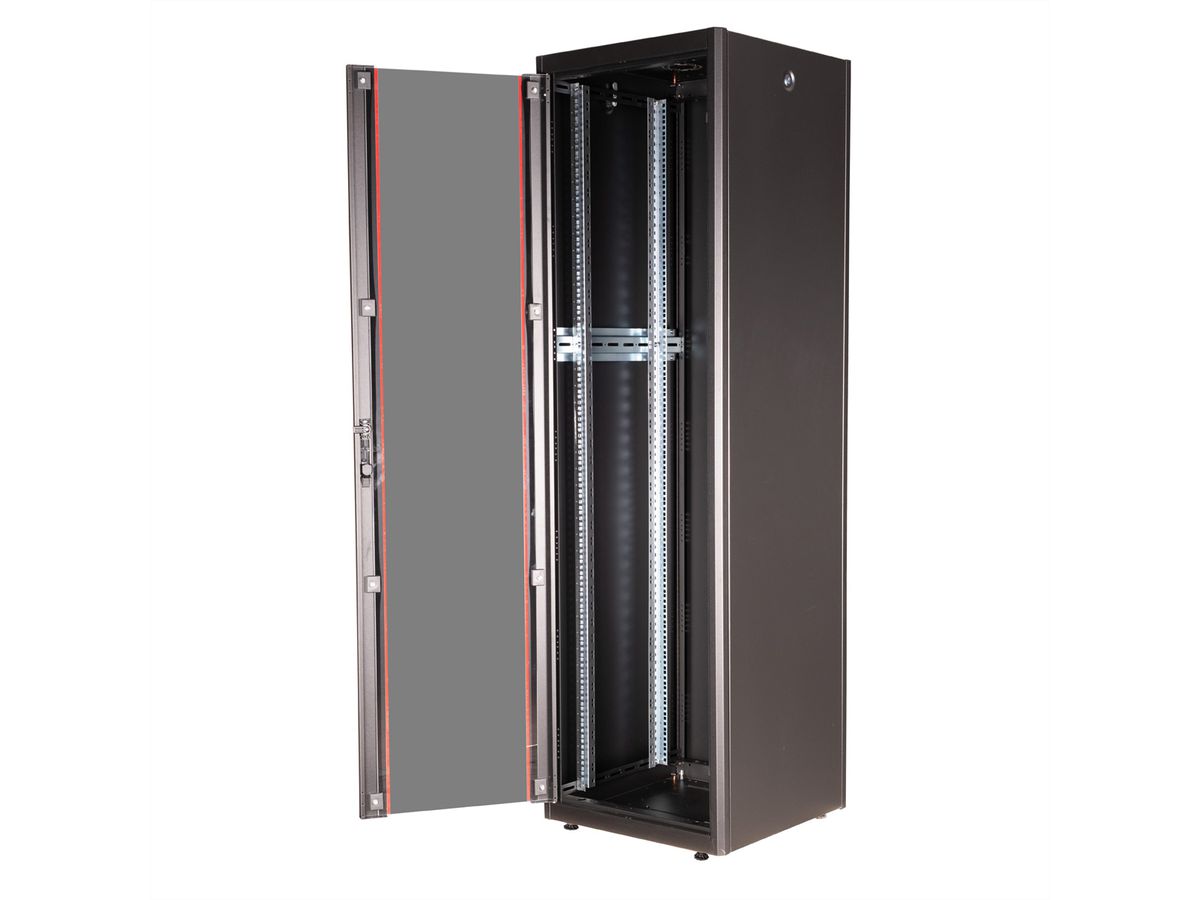 ROLINE 19-inch network cabinet Basic 42 U, 600x600 WxD glass door black