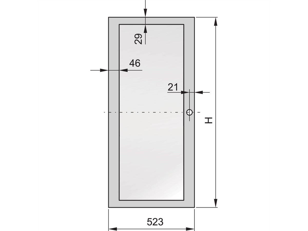 SCHROFF Eurorack glasdeur met acrylglas, RAL 7035, 29 HE 600W