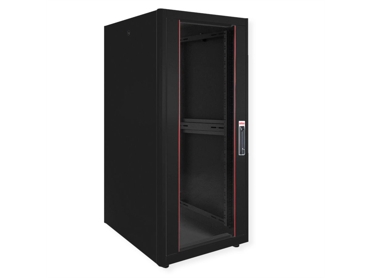 ROLINE 19-inch network cabinet Basic 26 U, 600x800 WxD glass door black