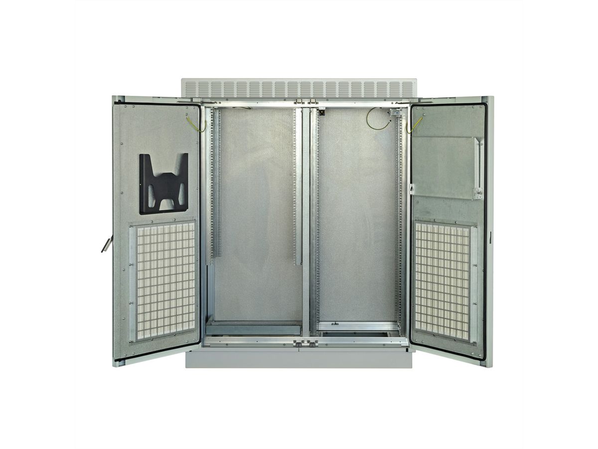SCHROFF Outdoor Modular VENT Cabinet With Double Door, Fan, 1530H 29 U, 1300W 630D
