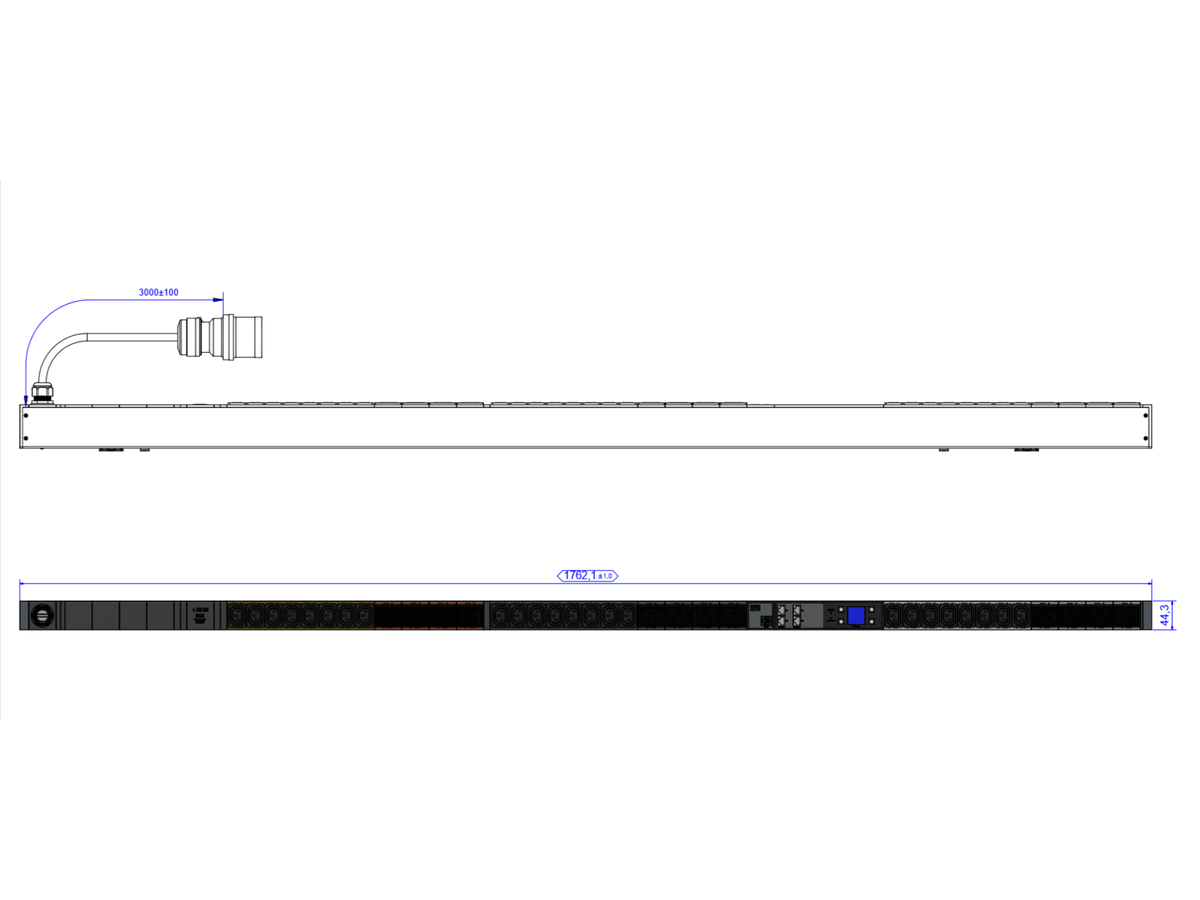 BACHMANN BN3000 Slave RCM 24xC13 12xC19, Meting per fase, diff meting