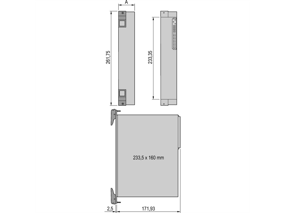 SCHROFF voeding 19" voor CompactPCI, AC/DC, 6 HE, 8 PK