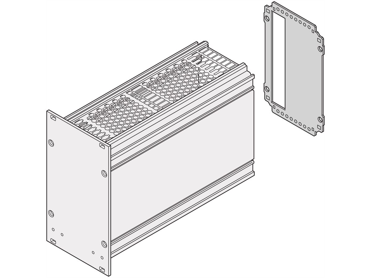 SCHROFF Frame Type Plug-In Unit Rear Panel, Cut-Out for One Connector, 6 U, 21 HP