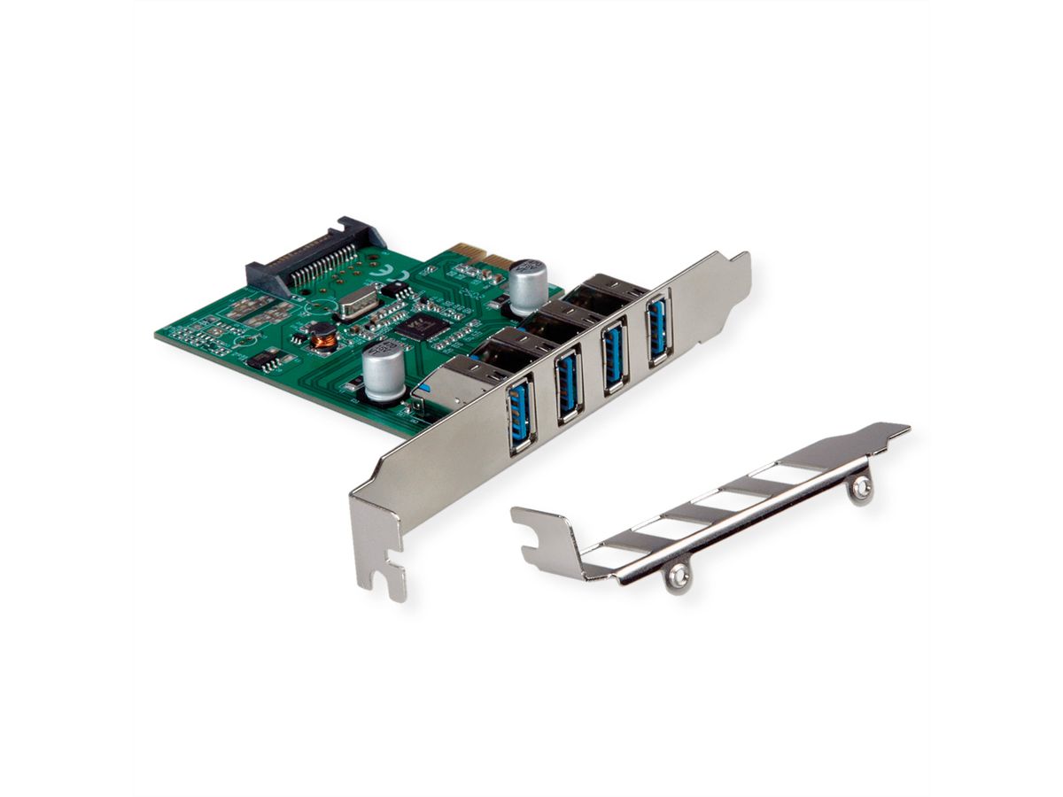 VALUE PCI-Express Adapter, 4x USB 3.2 Gen 1, 5 Gbit/s