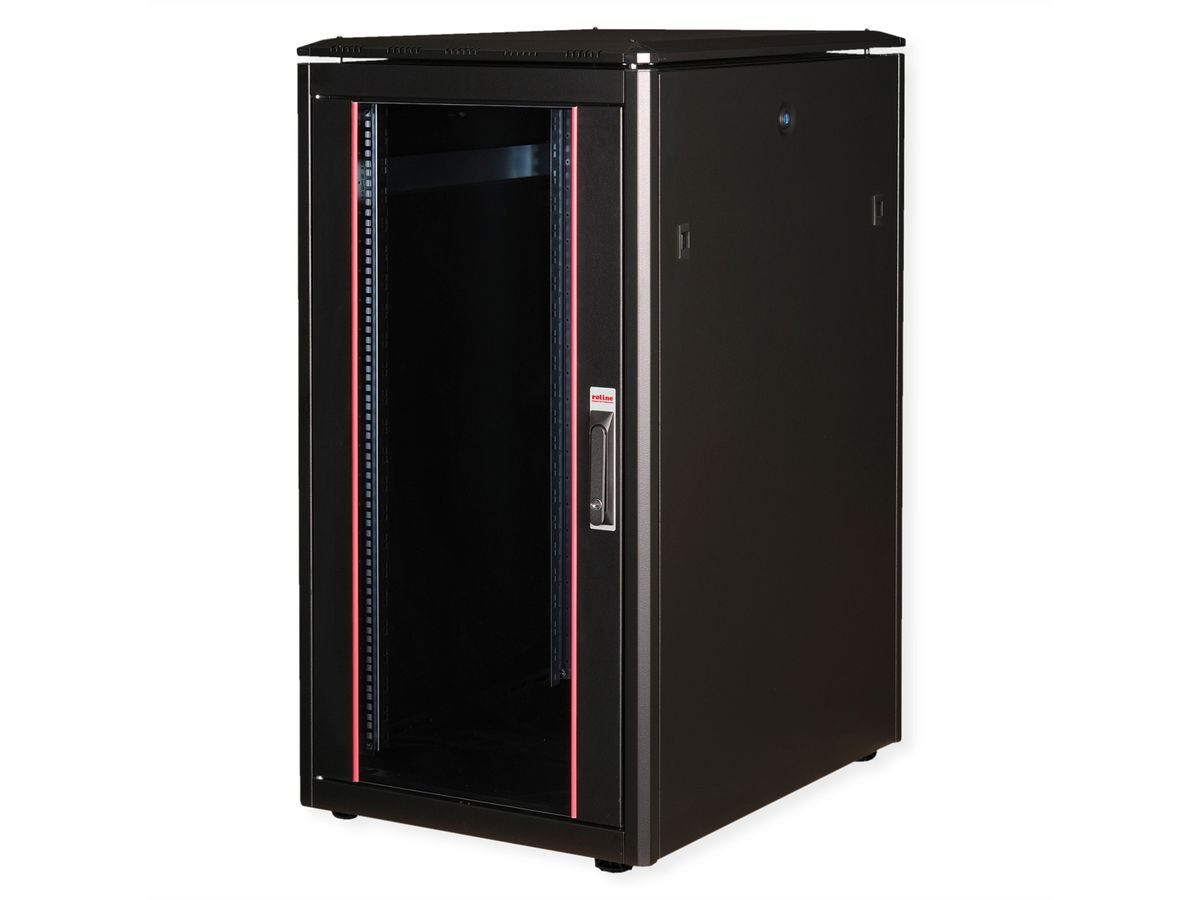 ROLINE 19-inch network cabinet Pro 22 U, 600x800 WxD glass door black