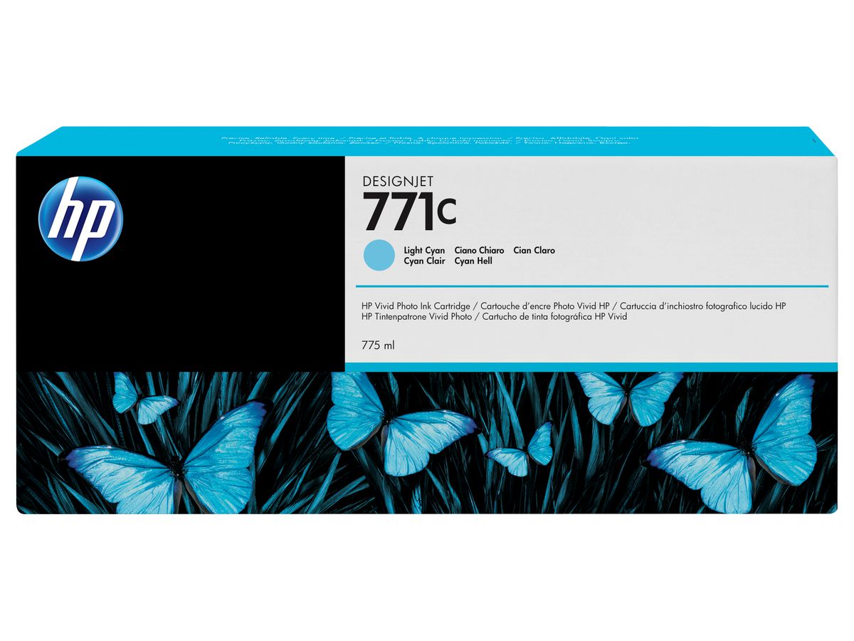 HP 771C 775-ml Light Cyan DesignJet Ink Cartridge