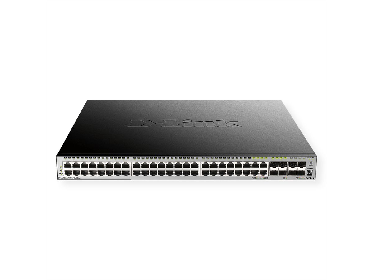 D-Link DGS-3630-52PC/SI/E 52-Poorts Layer 3 Gigabit PoE Stack Switch (SI)