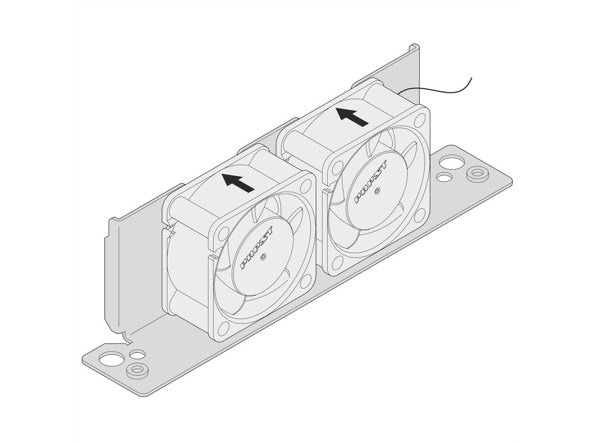 SCHROFF Interscale ventilatorhouder met ventilatoren, 1 U, 221W, 221D, 3 ventilatoren (40 x 40 x 20)