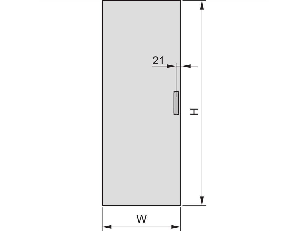 SCHROFF Eurorack Steel Door, 180° Opening Angle, RAL 7035, 34 U 600W
