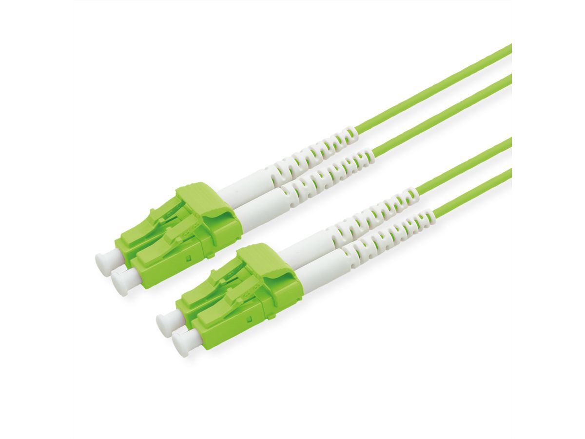 ROLINE Fibre Optic Jumper Cable, 50/125 µm, LC/LC, OM5, Low-Loss Connector, green, 1 m
