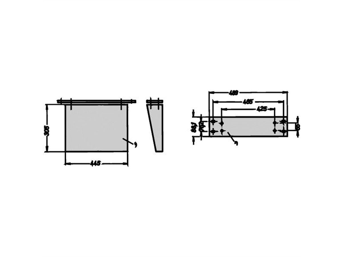 SCHROFF 19" opbergtafel - 19" OPBERGTAFEL RAL7035