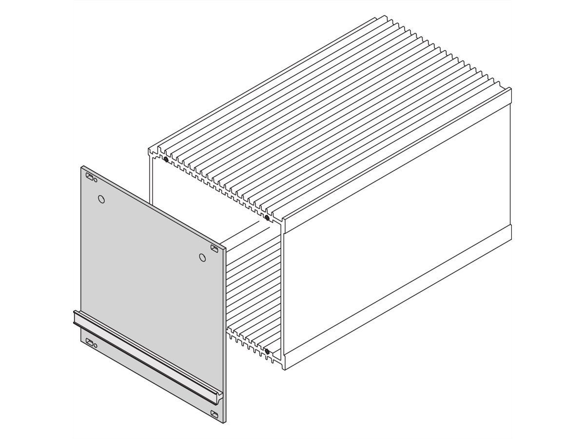 SCHROFF HF-frame type insteekmodule Frontplaat, 3 HE, 21 HE, 2,5 mm, Al, voor geanodiseerd, achter geleidend