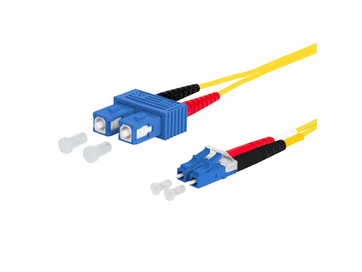 METZ CONNECT OpDAT patch cord, SC-D/LC-D OS2, 4 m