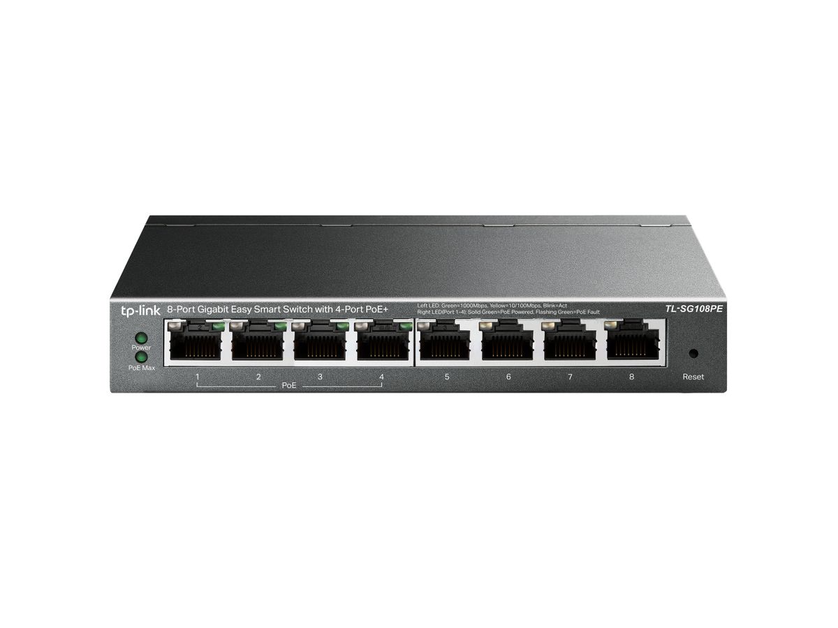 TP-Link TL-SG108PE netwerk-switch Unmanaged L2 Gigabit Ethernet (10/100/1000) Power over Ethernet (PoE) Zwart