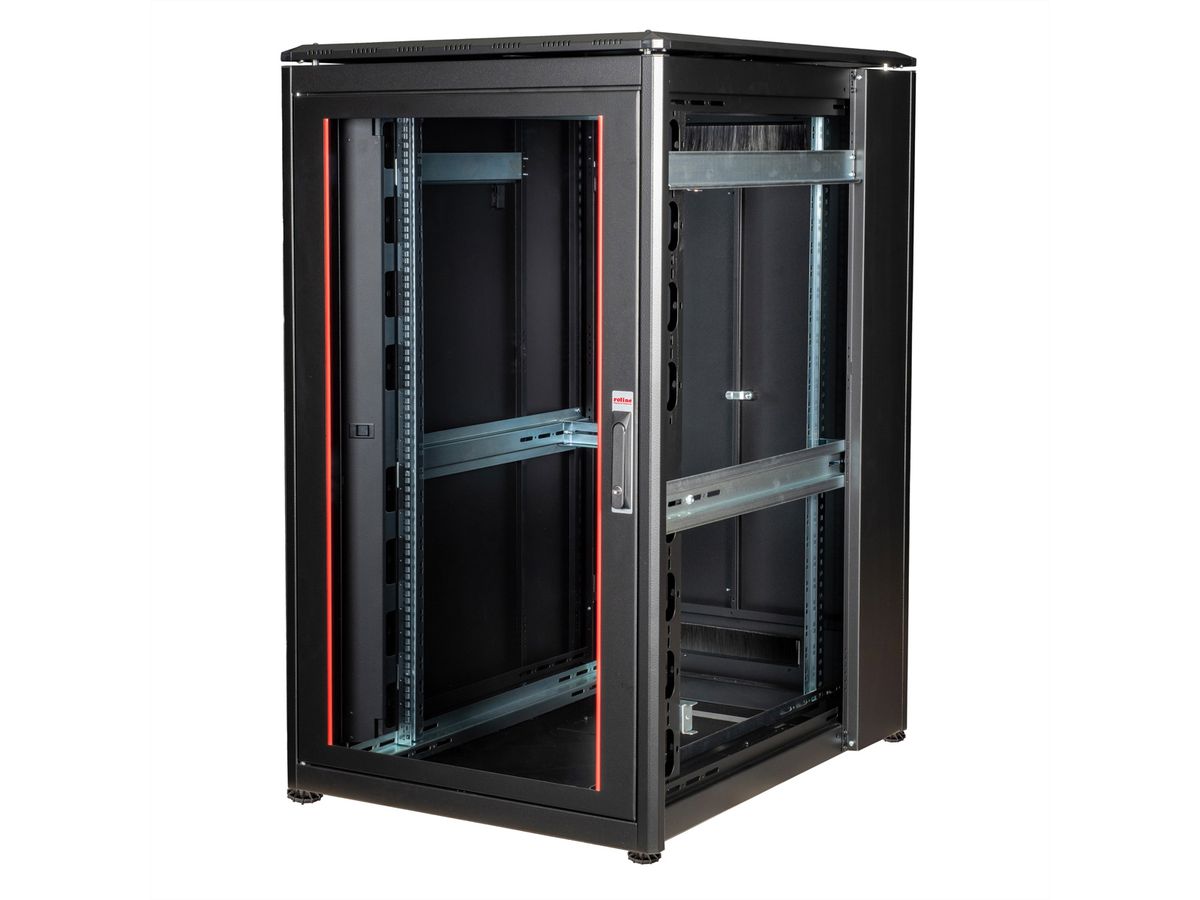 ROLINE 19-inch netwerkkast Pro 26 U, 800x1000 BxD Glazen deur zwart
