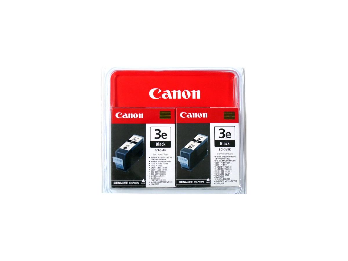 Canon BCI-3EBK, 2-pack inktcartridge Original Zwart Multipack 2 stuk(s)
