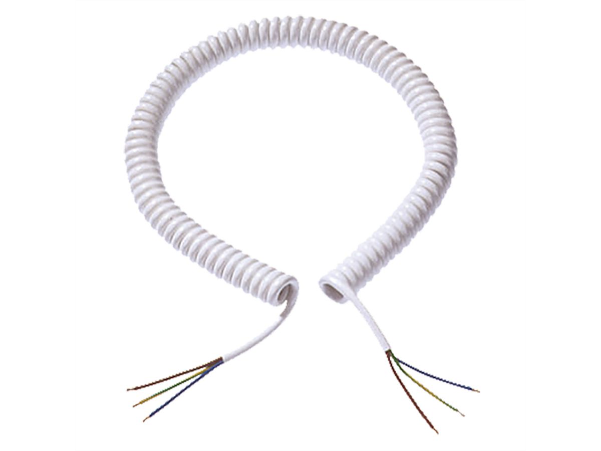 BACHMANN Spiraal kabel 5G1,5 wit 0,4-2,0m, LIY11Y-J