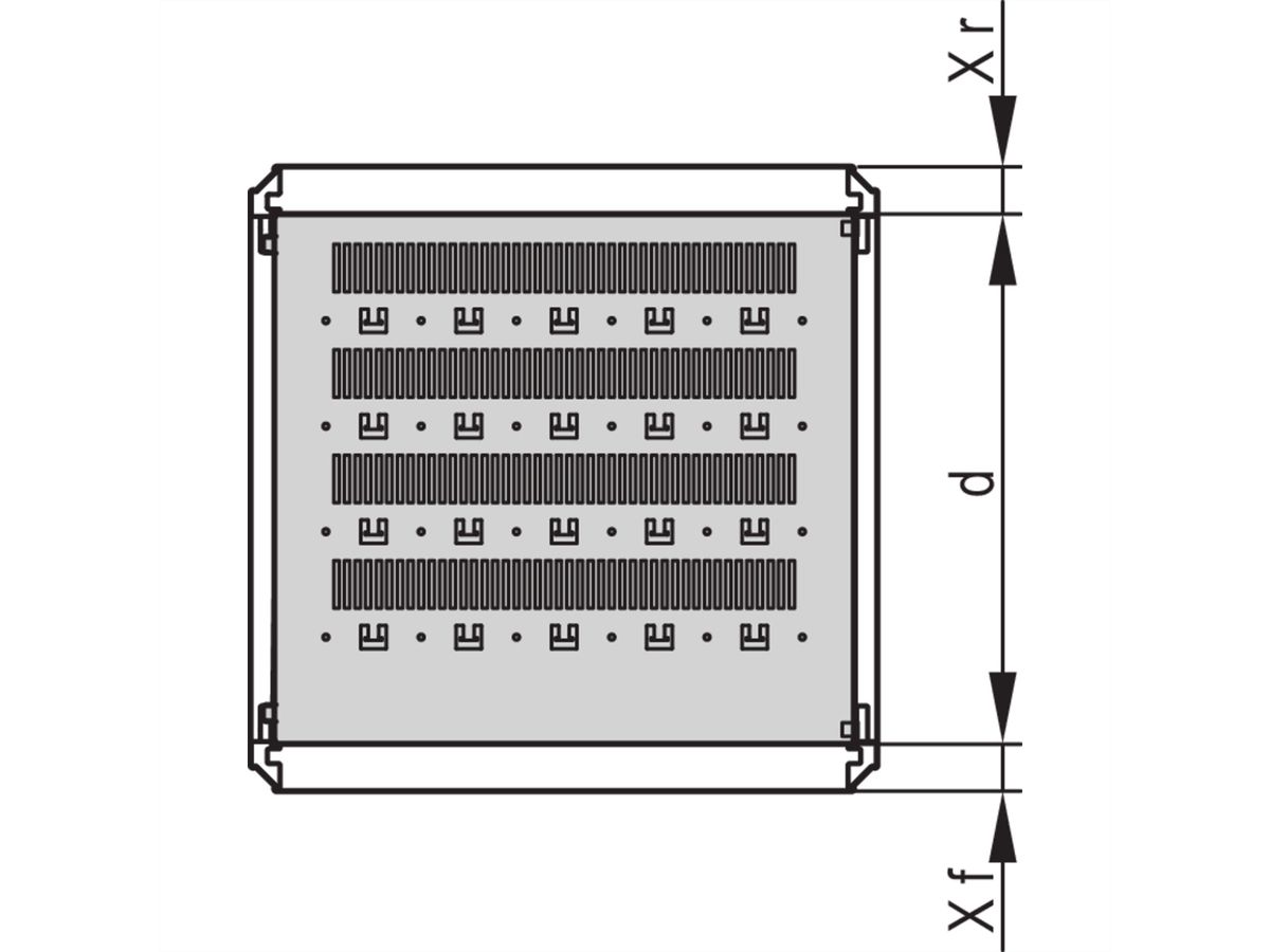 SCHROFF Varistar Shelf, Stationary, 75 kg, RAL 7021, 600W 1200D