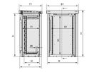 SCHROFF Outdoor Unibody Cabinet With Single Door, 1100H 20 U, 700W 500D