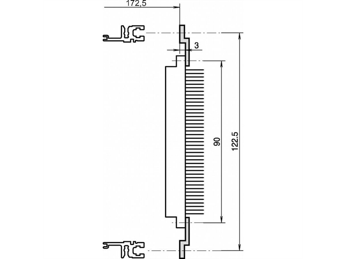 SCHROFF Z-rail voor verbindingsstuk, EN 60603-2, 60 HP