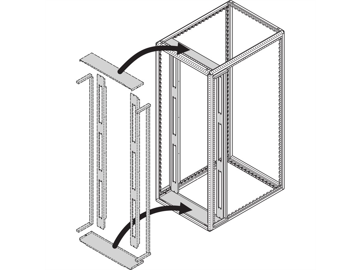 SCHROFF Air Separation Cover, front Panel Kit, for 800 mm Cabinet width, With Side Cutouts for Cable ducting