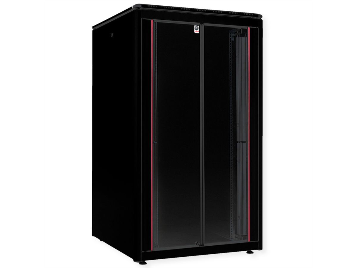 ROLINE 19-inch network cabinet Pro 26 U, 800x800 WxD Glass door black