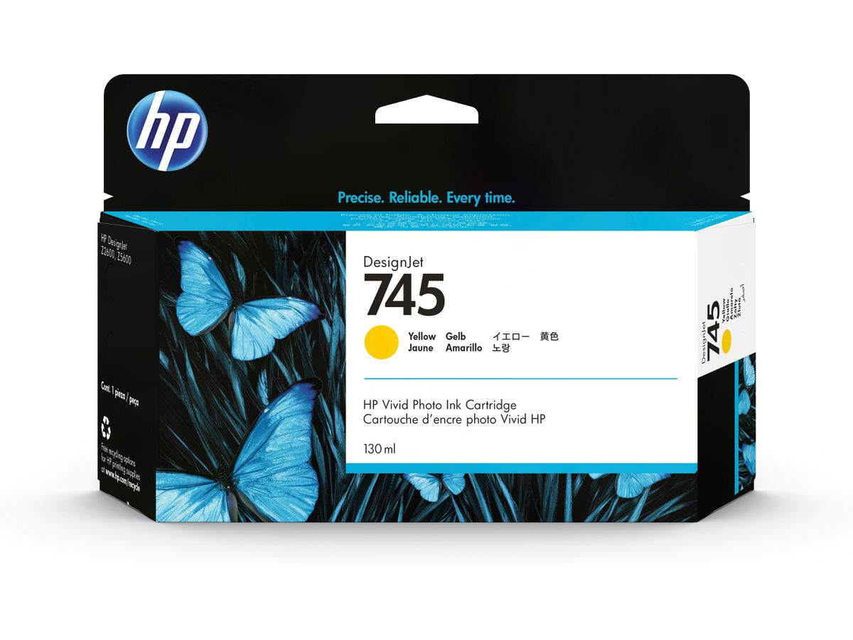 HP 745 130-ml DesignJet Yellow Ink Cartridge