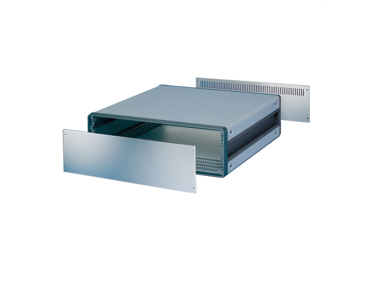SCHROFF CompacPRO Front Panel, 2 U, 42 HP, 2 mm, Al, Anodized, Untreated Edges