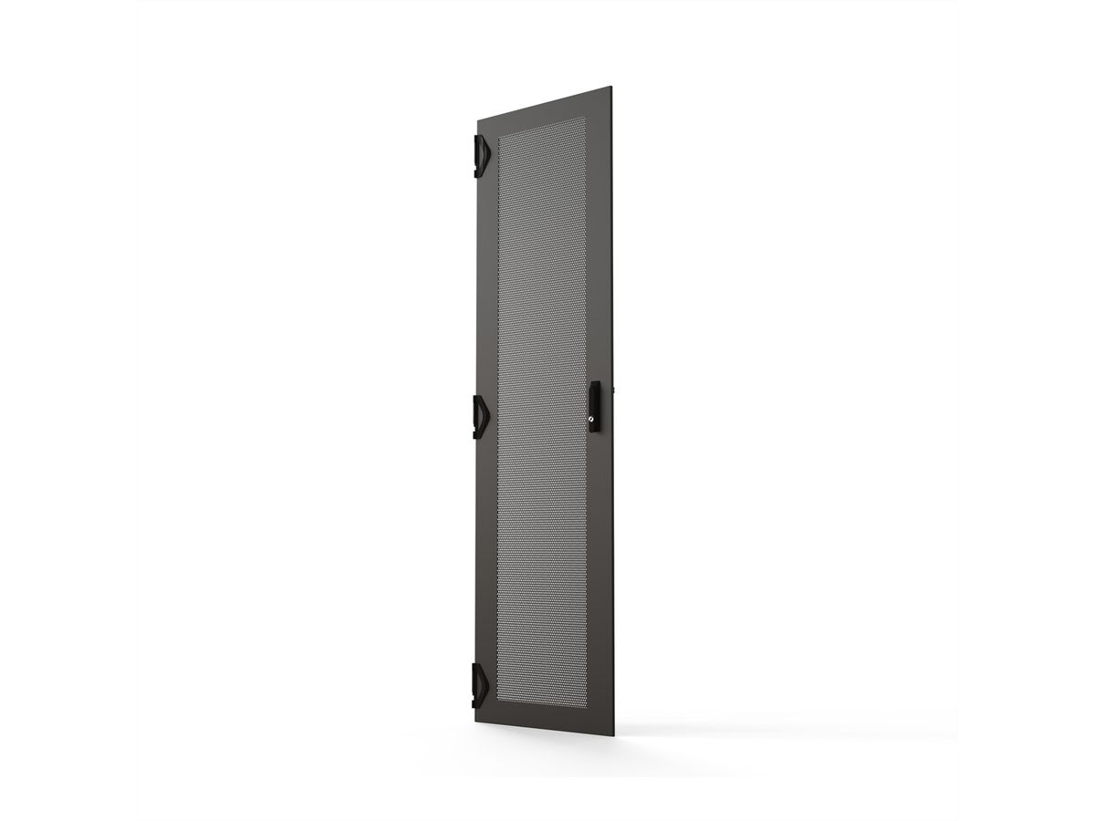 SCHROFF Varistar CP Steel Door, Perforated With 1-Point Locking, RAL 7021, 42 U, 2000H, 600W