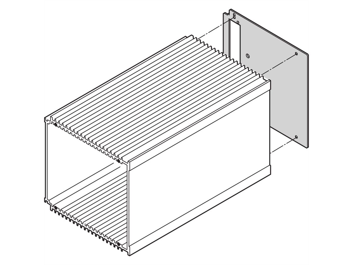SCHROFF HF-frame type insteekmodule achterpaneel, uitsparing voor een connector, 3 HE, 10 HE