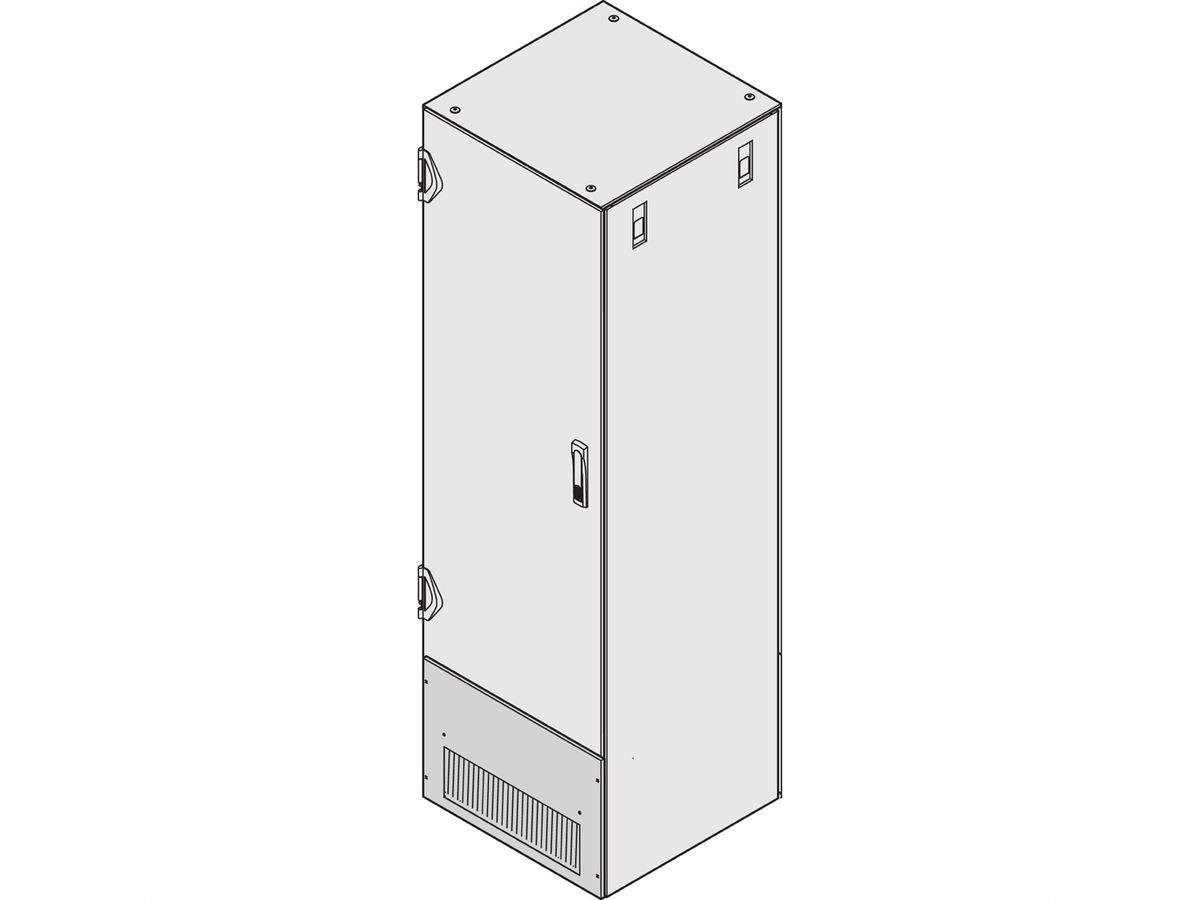 SCHROFF Varistar aansluitplaat voor verkort deur-/achterpaneel, met borstelstrip, RAL 7021, 400H 600W