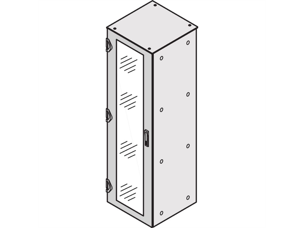 SCHROFF Varistar Glazed Door, 3-Point Locking, IP 55, RAL 7021, 2000H 800W