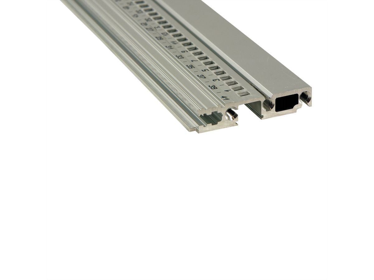 SCHROFF horizontale rail, voorzijde, type R-KD, robuust, korte lip, 42 HP