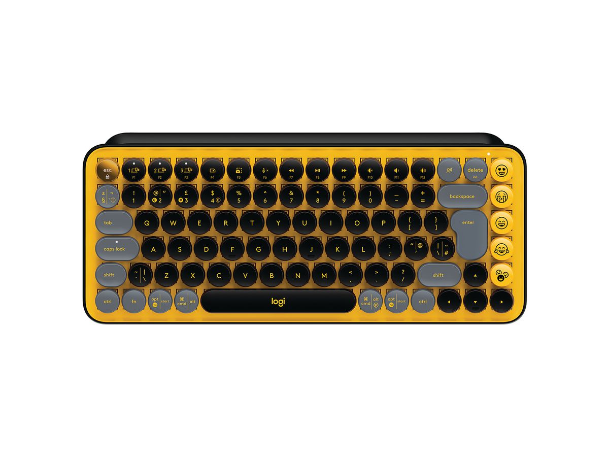 Logitech Pop Keys toetsenbord Universeel RF-draadloos + Bluetooth QWERTY Brits Engels Zwart, Grijs, Geel