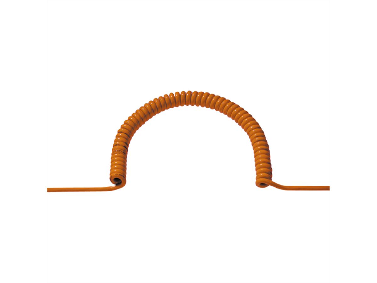 BACHMANN coiled cable 3G1.5 orange0.5-2.5m, HO7BQ-F Rubber/PUR