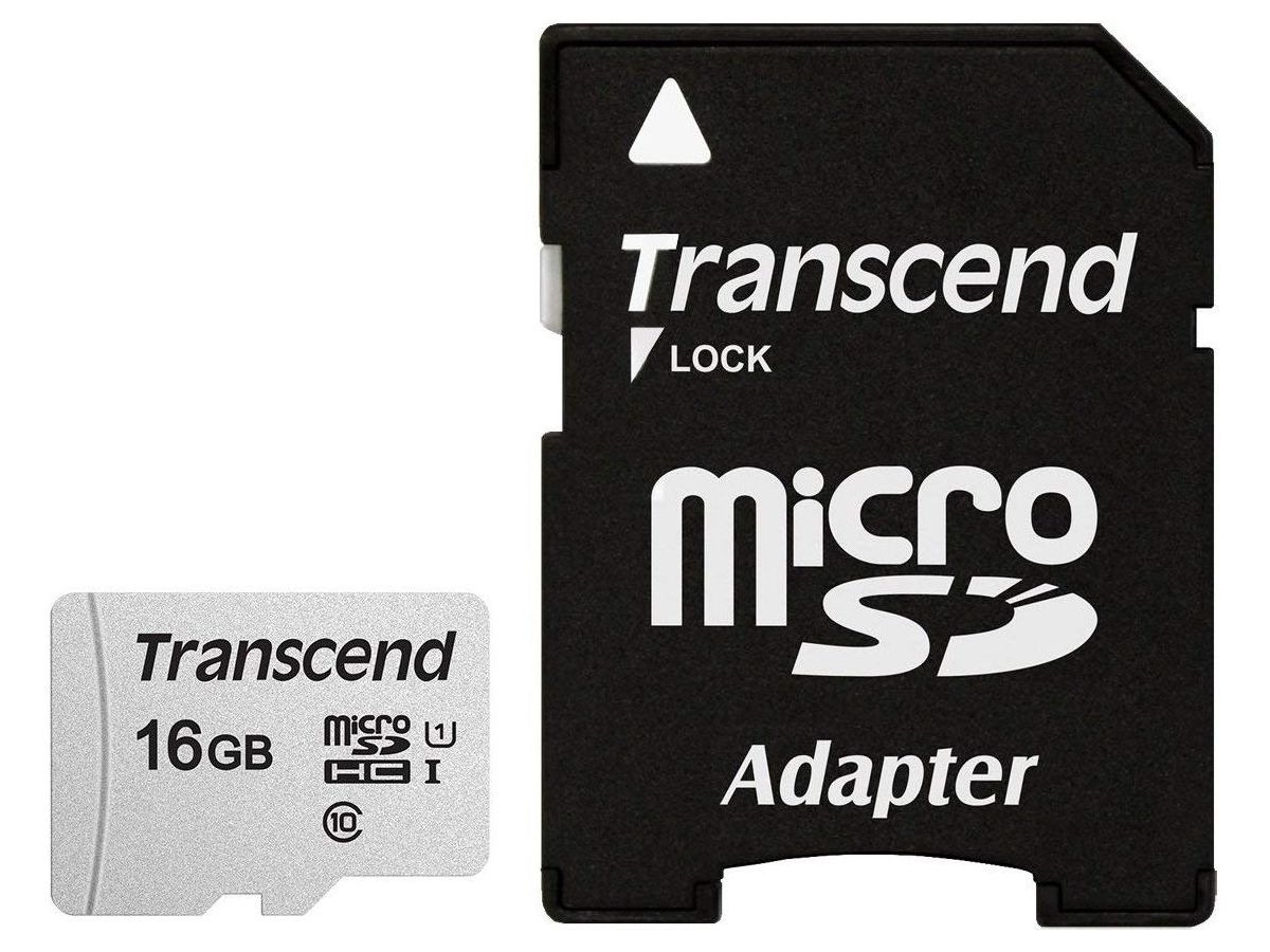 Transcend microSDHC 300S 16GB flashgeheugen Klasse 10 NAND