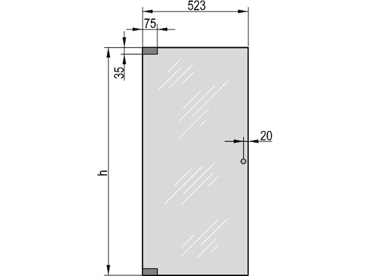 SCHROFF Eurorack Glass Door, 120° Opening Angle, 43 U 600W