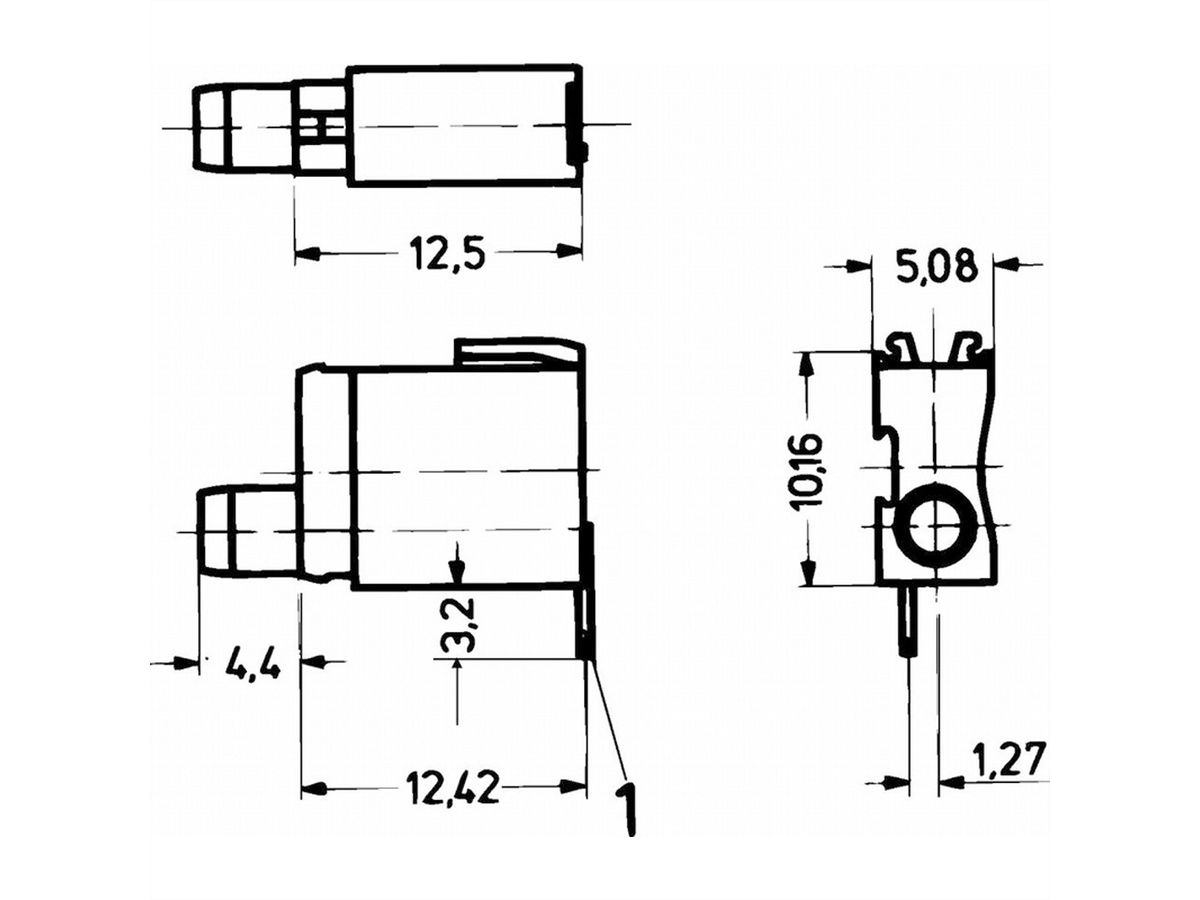 SCHROFF LED-testdoos, Ø 2 mm, kort type, montageplaat 1