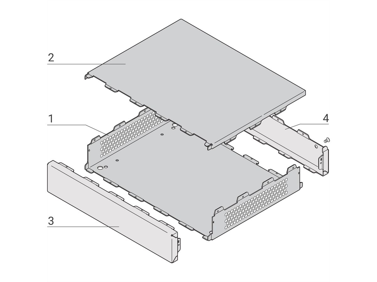 SCHROFF Interscale Desktop Case, Perforated, 44 mm, 399 mm, 221 mm