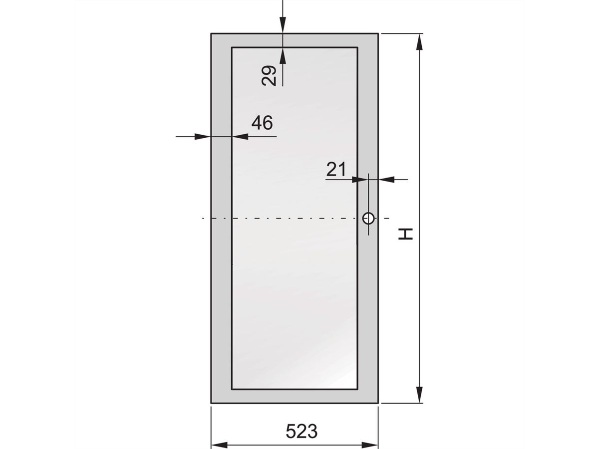 SCHROFF Eurorack glasdeur met acrylglas, RAL 7035, 43 U 600W