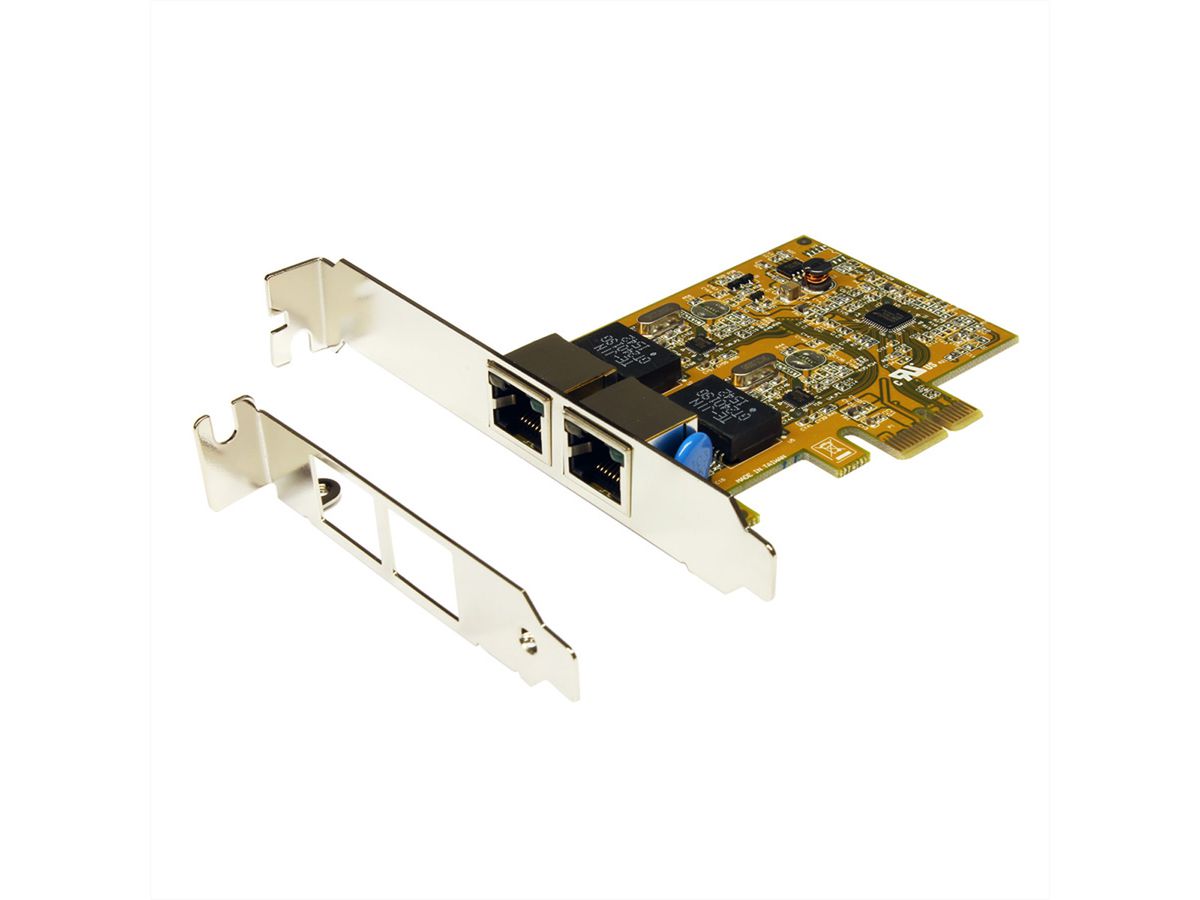 EXSYS EX-6072-4K 2-poorts PCIe dubbele Ethernet-netwerkkaart met 4KV overspanningsbeveiliging