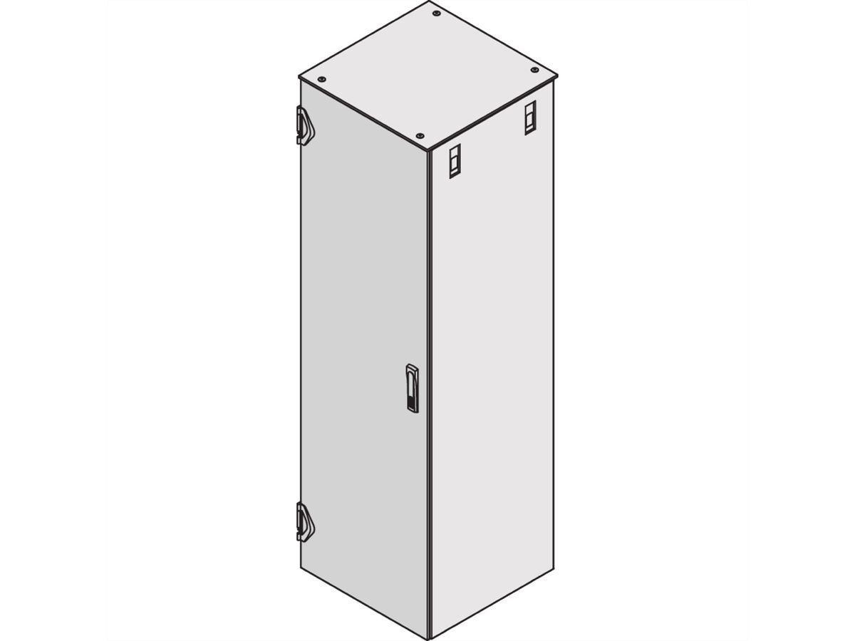 SCHROFF Varistar Door With Mounting Frame, IP 20, 1 Point Locking, RAL 7035, 2000H 600W