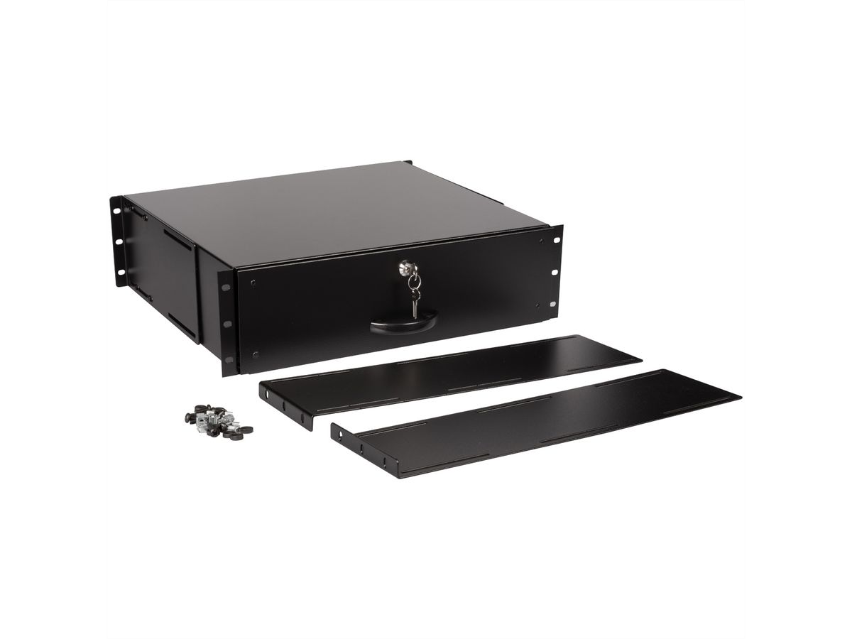 ROLINE 19-inch keyboard drawer 3 U, 400 T lockable black