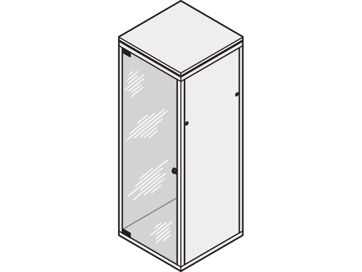 SCHROFF Eurorack Glass Door, 180° Opening Angle, 47 U 800W