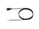 BACHMANN supply cable 2x0.75 3m black, H03VVH2-F Euro plug individually packaged