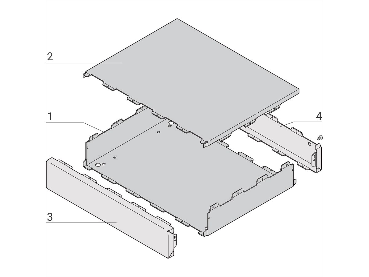 SCHROFF Interscale Desktop Case, Non-Perforated, 44 mm, 399 mm, 310 mm
